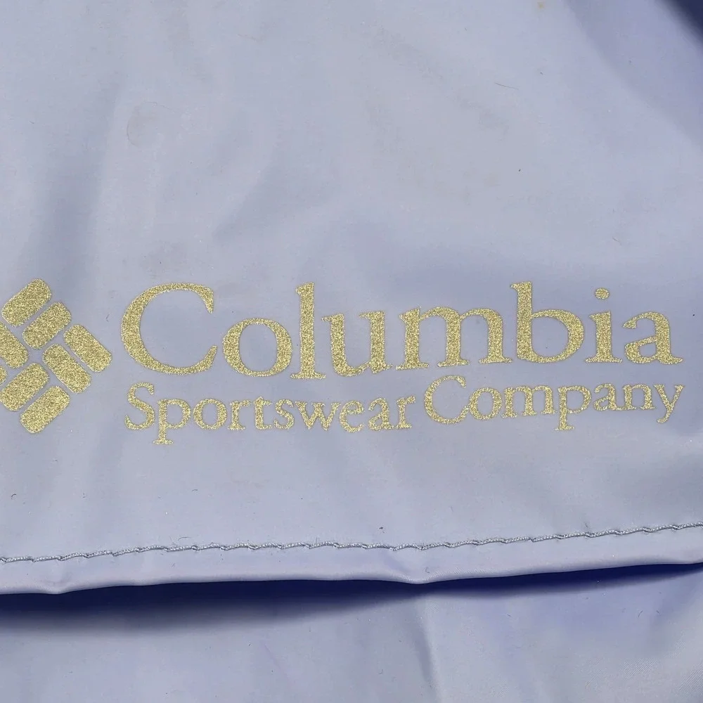 Columbia Youth Rain Jacket Periwinkle Blue Hooded PVC Shell RY0180 Size Large‎